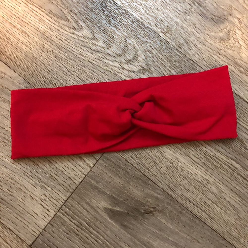 Solid Red Christmas Twist Headband Handmade